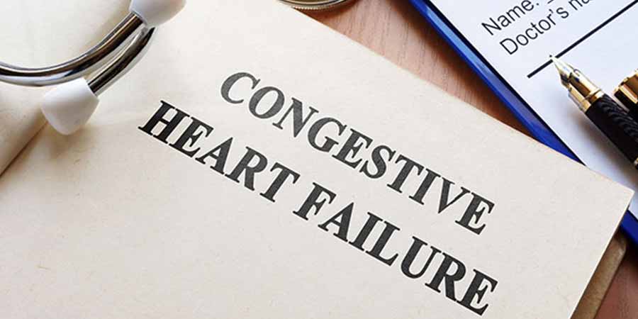 Doctors folder with the letters Congestive Heart Failure written on the cover
