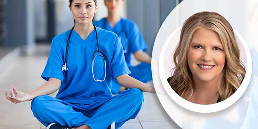 Nurses attending a group meditation session.