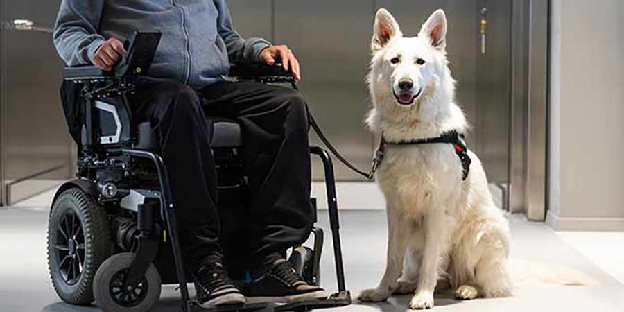 A faithful service animal at work