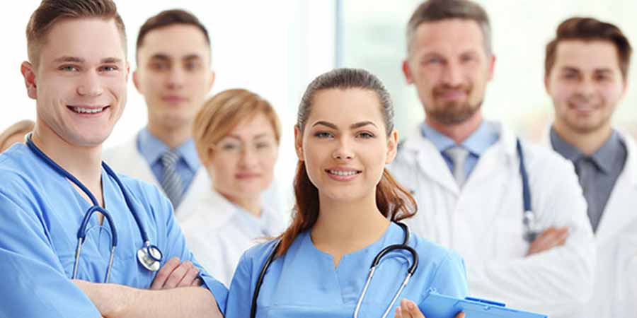 Nurses and Occupational Therapists preparing for work.