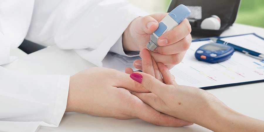 Patient getting tested for Diabetes.